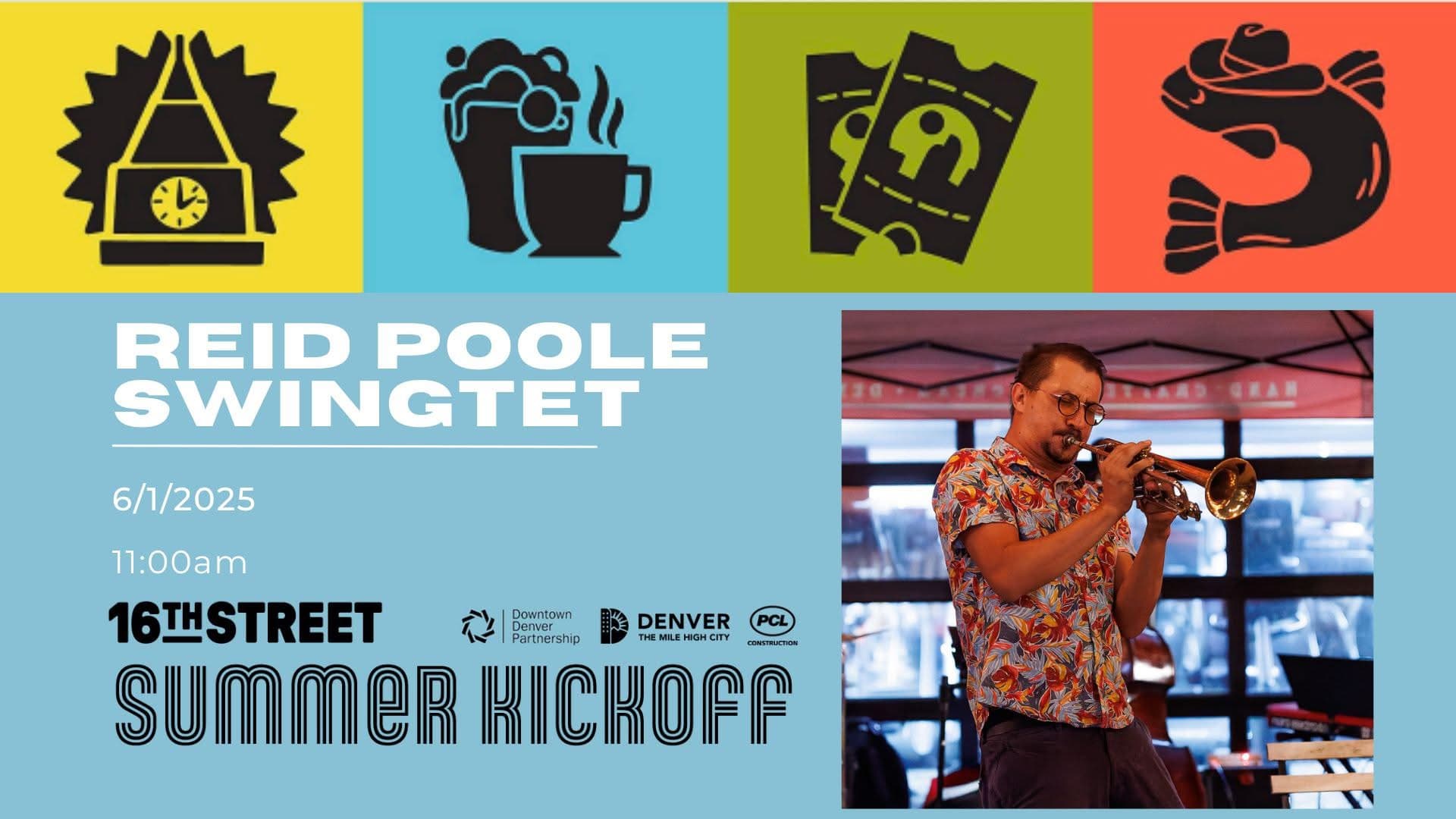 Reid Poole Swingtet @ 16th street Mall poster
