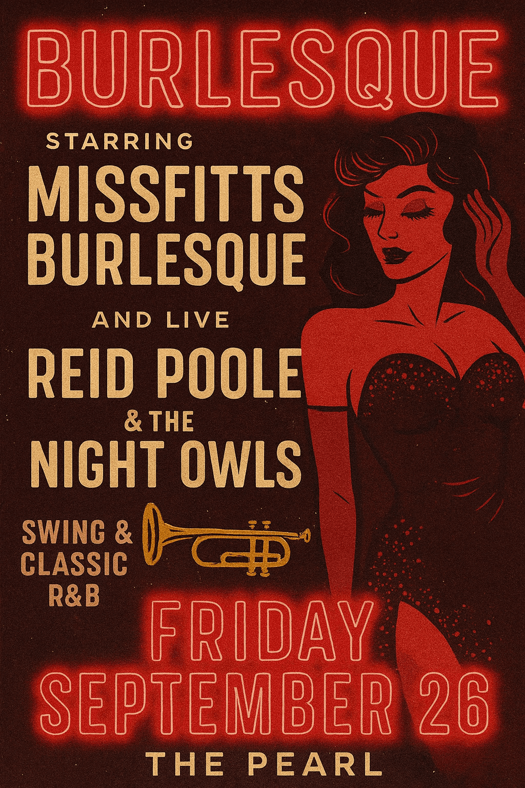 Burlesque at the Pearl with Reid Poole and the Night Owls poster