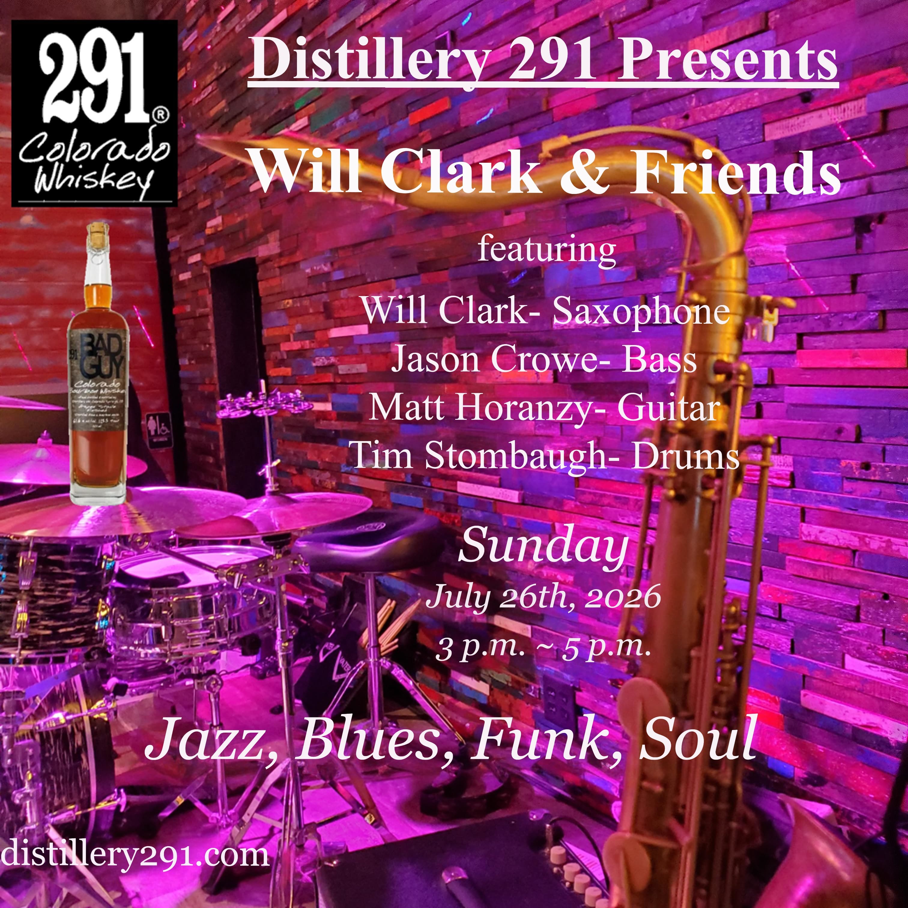 Will Clark & Friends at Distillery 291 poster