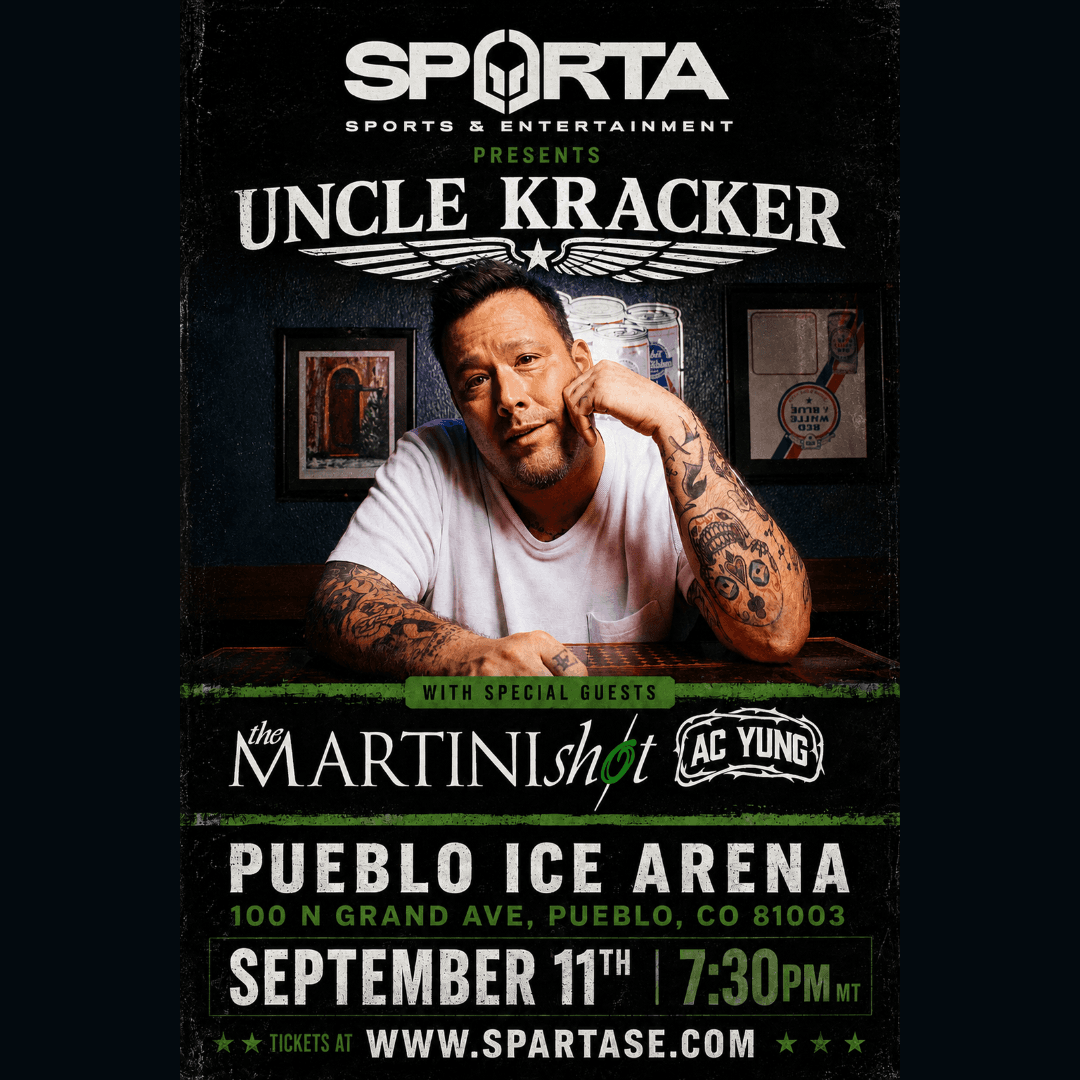 Uncle Kracker with Special Guests The Martini Shot and AC Yung at Pueblo Ice Arena poster